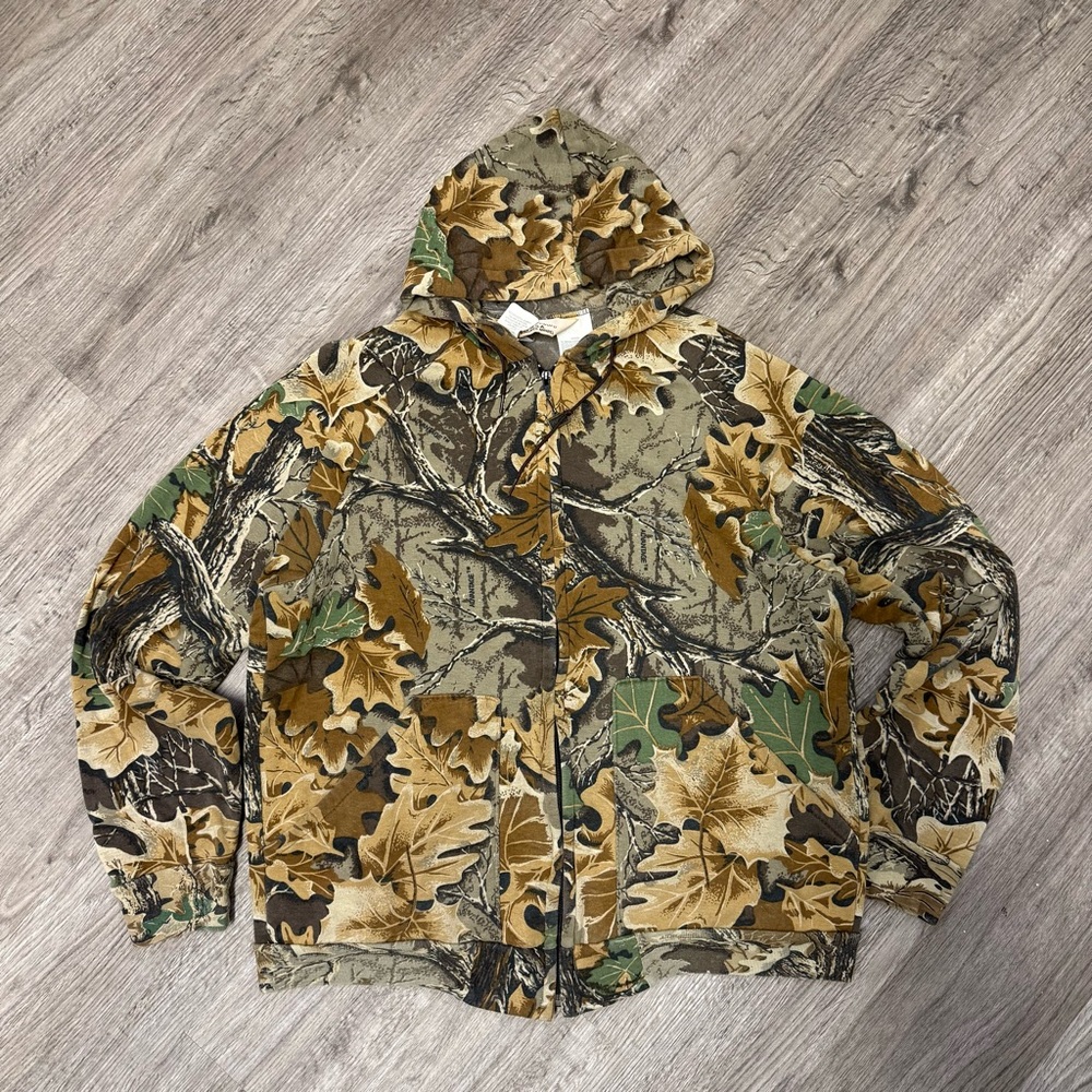 Walls Outdoors Blizzard-Pruf Camo Full Zip Hoodie Fleece Lined Men’s XL Boxy Fit